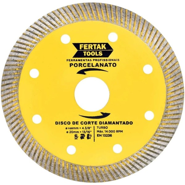 Disco De Corte Para Porcelanato 105x20mm | Fertak